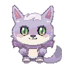 Ravi, a small lavender companion in a purple outfit.